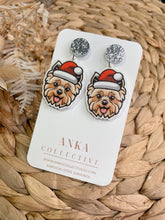 Load image into Gallery viewer, Yorkie Dangle Christmas Earrings
