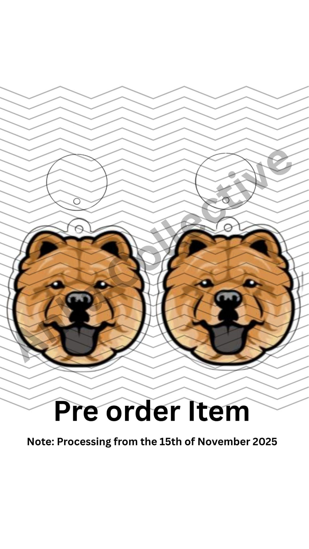 Chow Chow Cinnamon Dangle Earrings