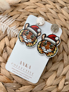 American Curl Tan Cat Dangle Christmas Earrings