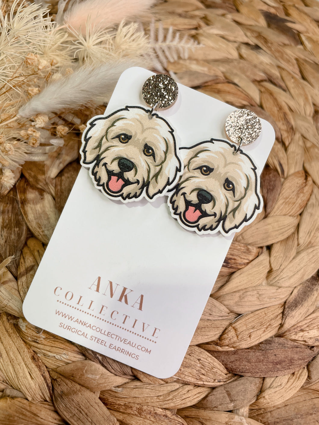 Labradoodle Dangle Earrings