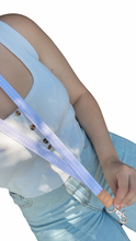 Load image into Gallery viewer, Purple Gingham Fabric Lanyard
