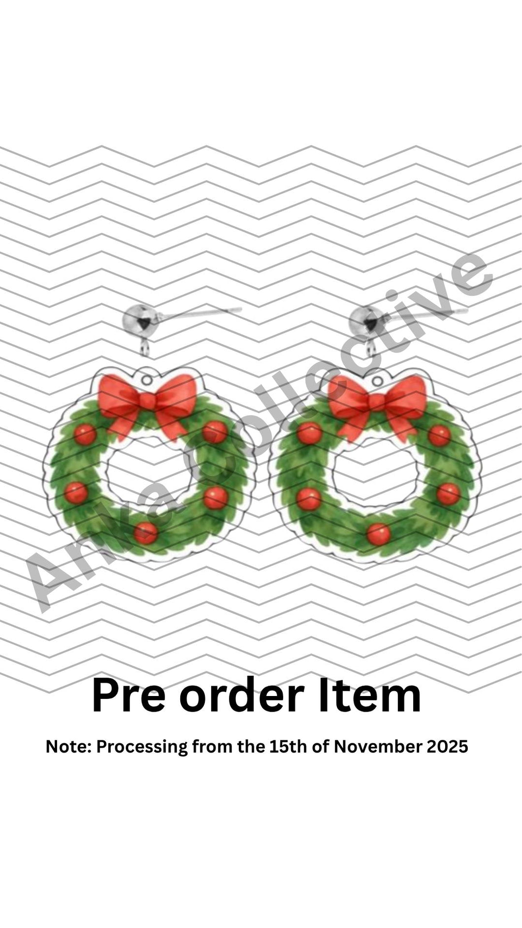 Christmas Wreath Dangle Earrings