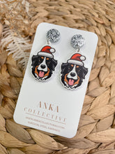 Load image into Gallery viewer, Bernese Mountain Dangle Christmas Earrings
