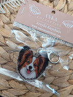 Papillion Brown Dog Keychain