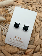Black Cat Stud Earrings