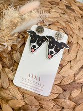 Load image into Gallery viewer, Greyhound Black and White Dangle Earrings
