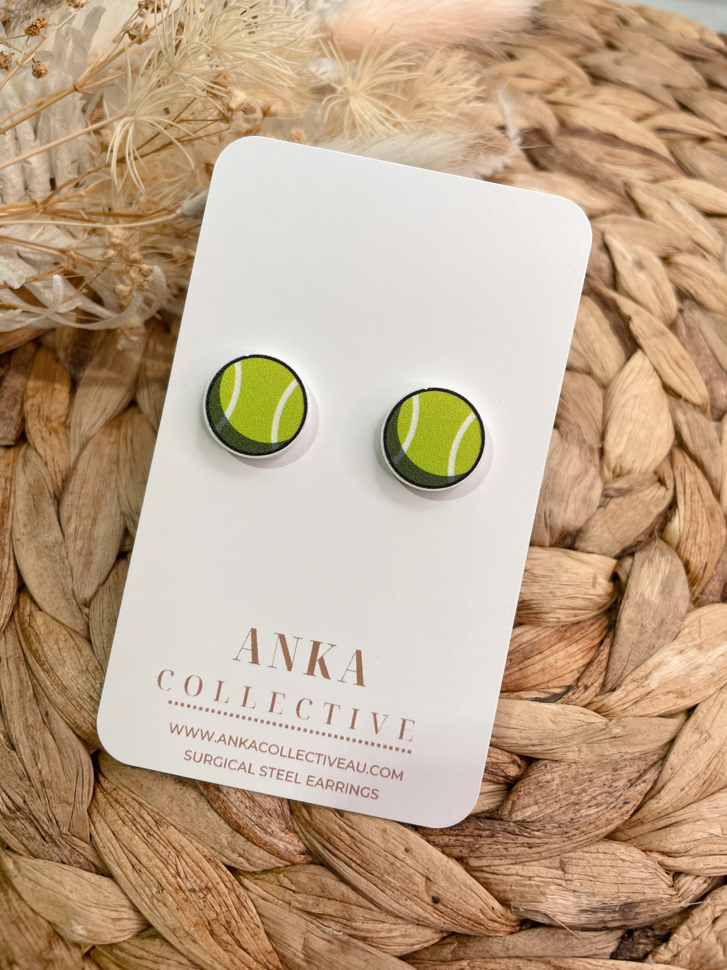 Tennis Ball Stud Earrings