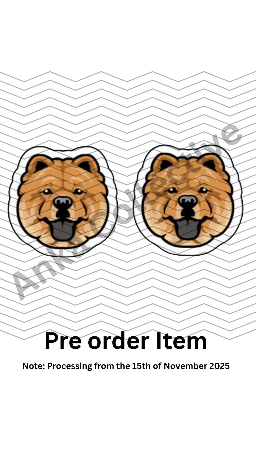Chow Chow Cinnamon Stud Earrings