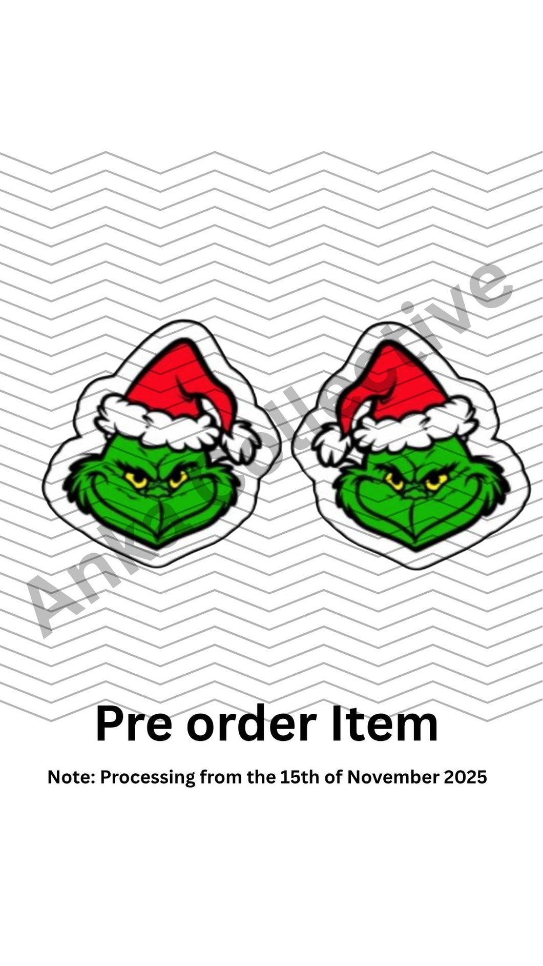 Green Face Stud Earrings