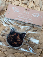 Cat Tortoiseshell Dark Keychain