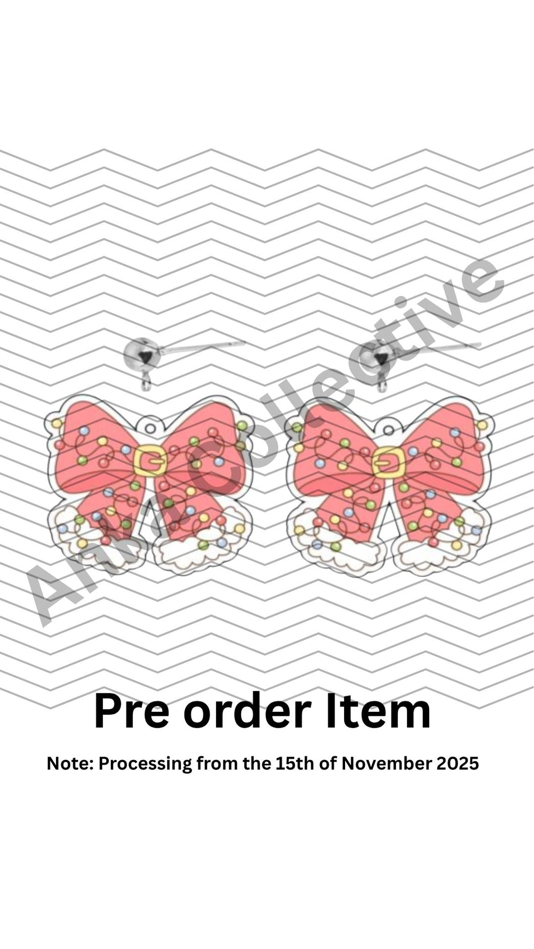 Christmas Bow Dangle Earrings