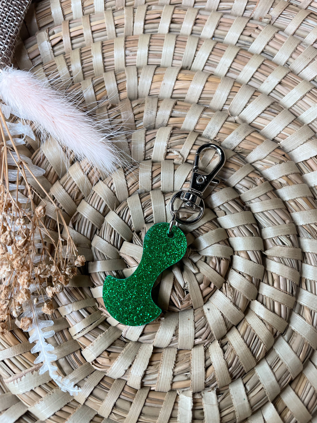 Green Glitter Trolley Token