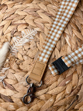 Load image into Gallery viewer, Mocha Gingham Fabric Lanyard
