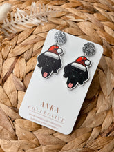 Load image into Gallery viewer, Great Dane Black Dangle Christmas Earrings
