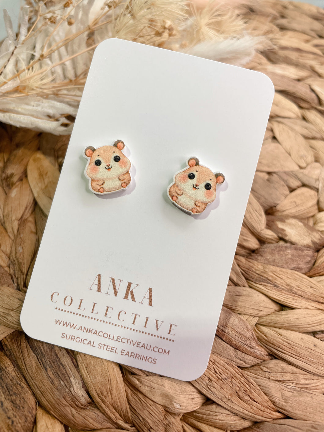 Hamster Stud Earrings