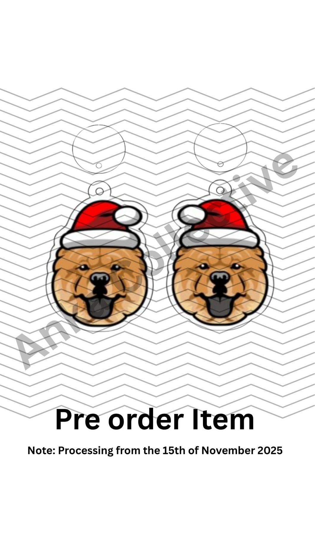Chow Chow Cinnamon Dangle Christmas Earrings