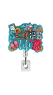 Scrub Life Blue Glitter Badge Reel
