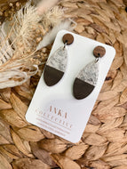 Silver Dust Wooden Dangles