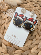 Siamese Light Cat Dangle Christmas Earrings
