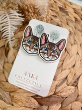 Load image into Gallery viewer, Bengal Light Cat Dangle Earrings

