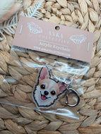 Chihuahua Long Coat Dog Keychain