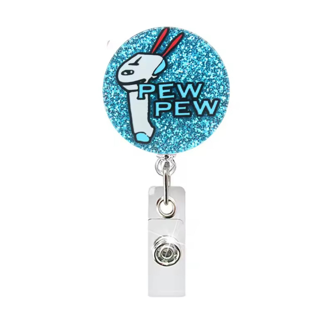 Pew Pew Badge Reel