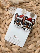 Load image into Gallery viewer, Bengal Light Cat Dangle Christmas Earrings
