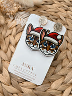 Bengal Light Cat Dangle Christmas Earrings