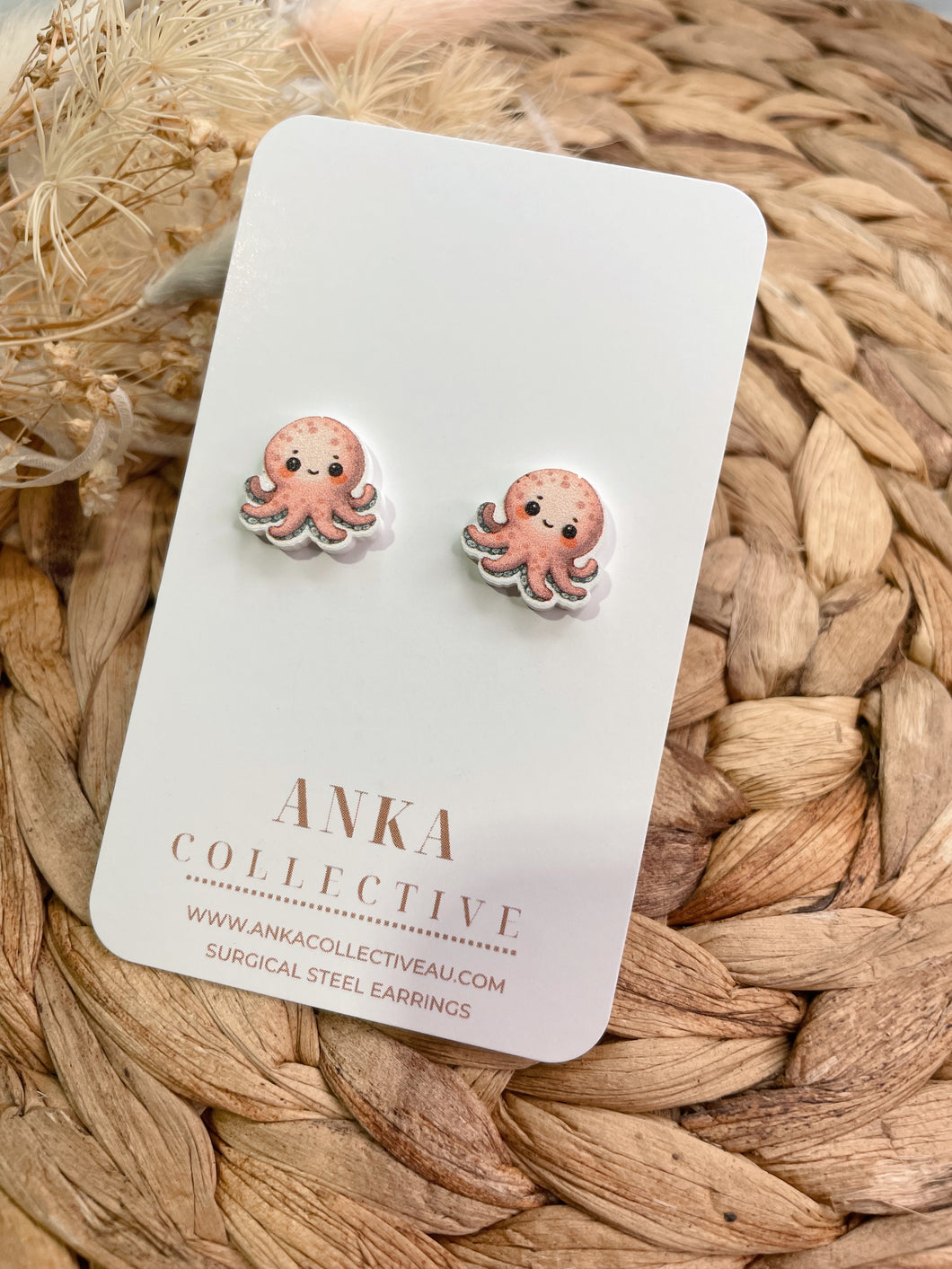 Octopus Stud Earrings