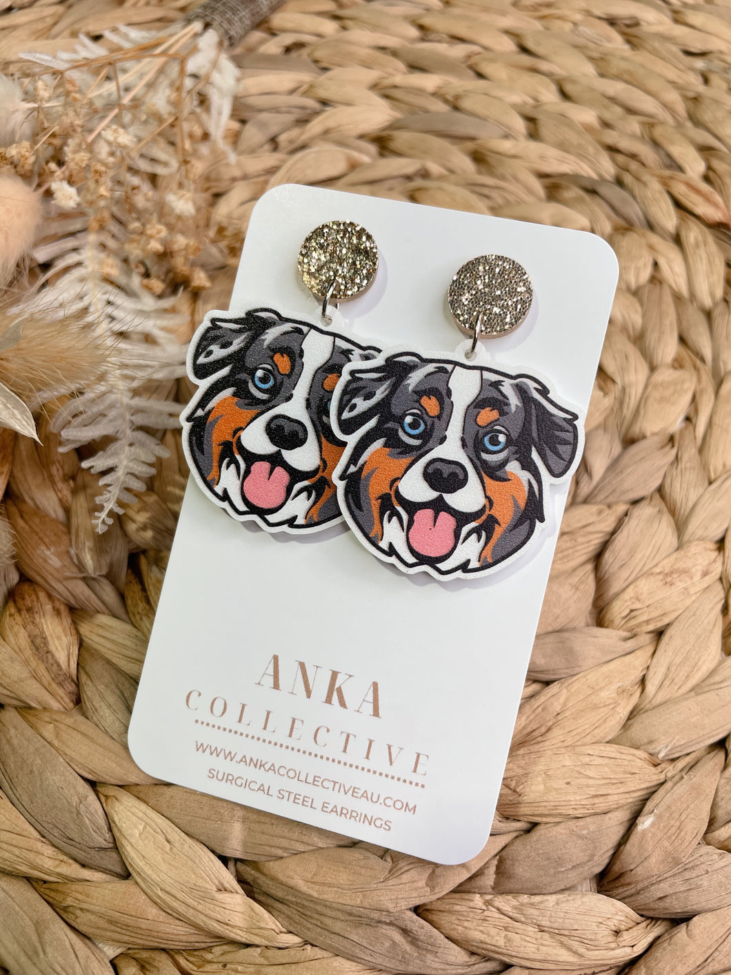 Aussie Sheperd Dangle Earrings