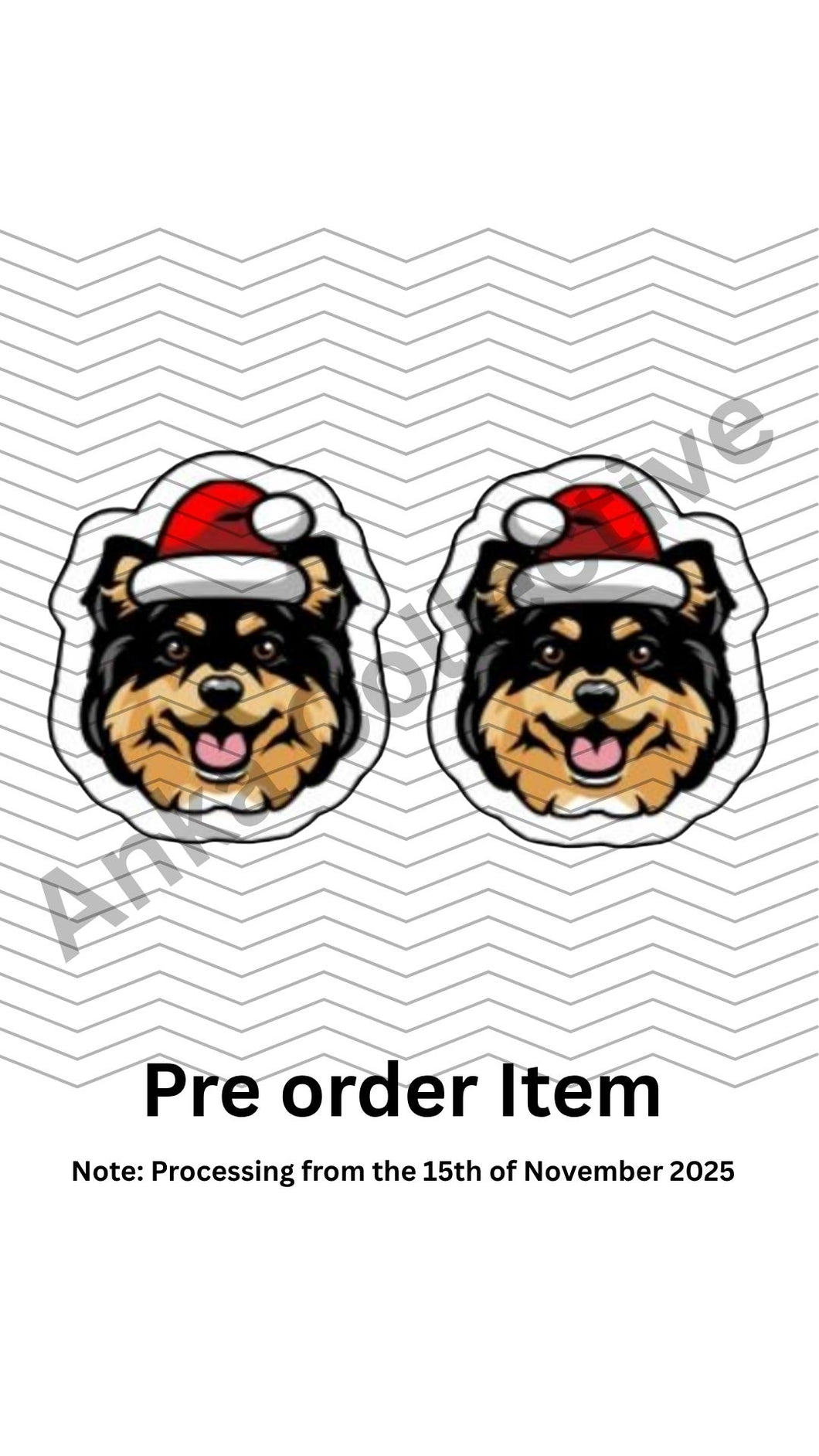 Finnish Lapphund Stud Christmas Earrings
