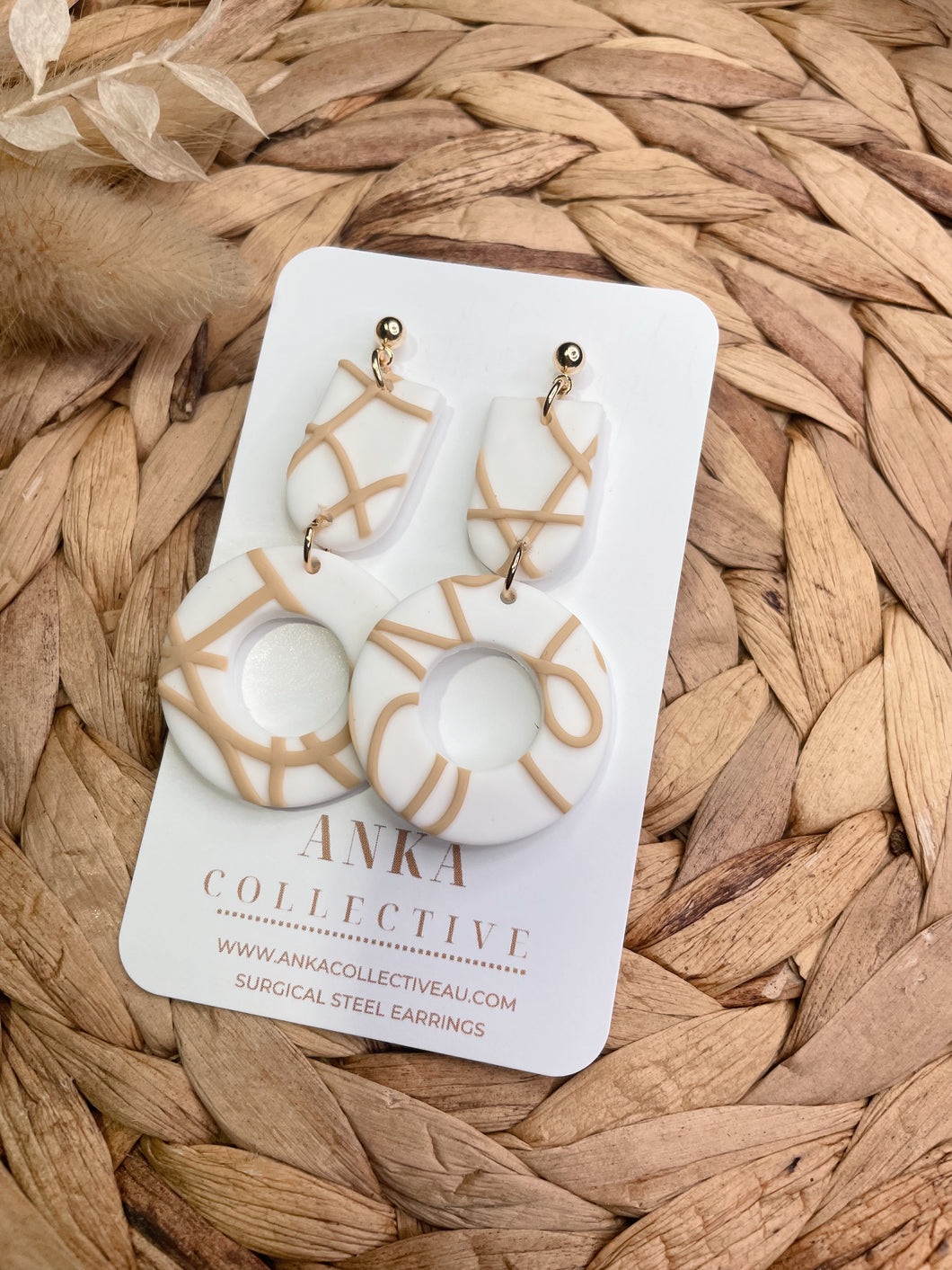 White Swirl Statement Earrings