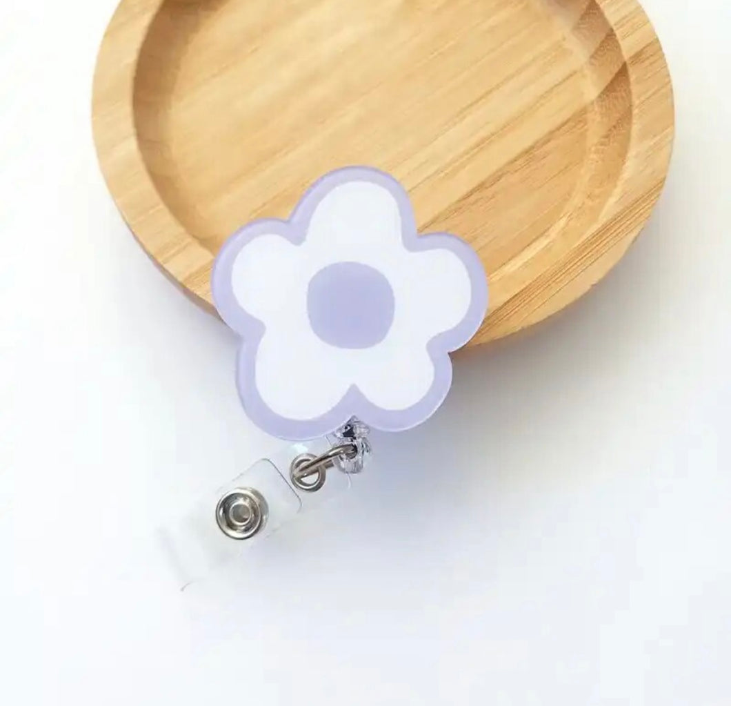 Purple Flower Badge Reel