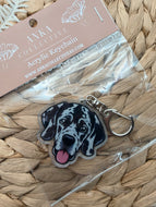 Great Dane Harlequin Dog Keychain