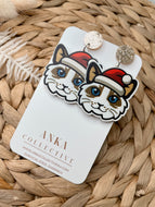 Ragdoll Light Cat Dangle Christmas Earrings