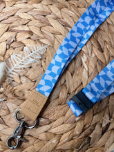 Load image into Gallery viewer, Groovy Gingham Blue Fabric Lanyard
