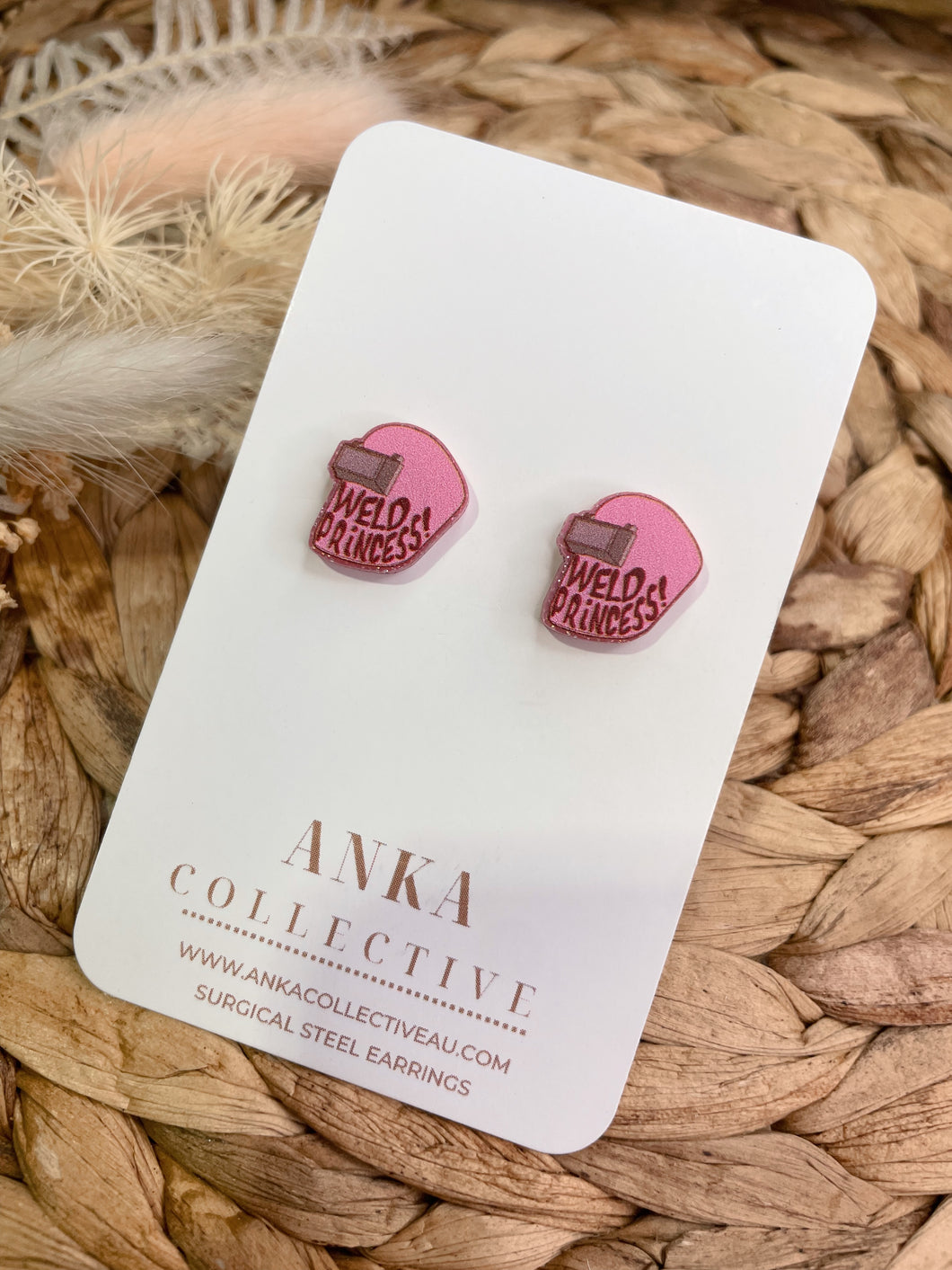 Welder Princess Pink Stud Earrings