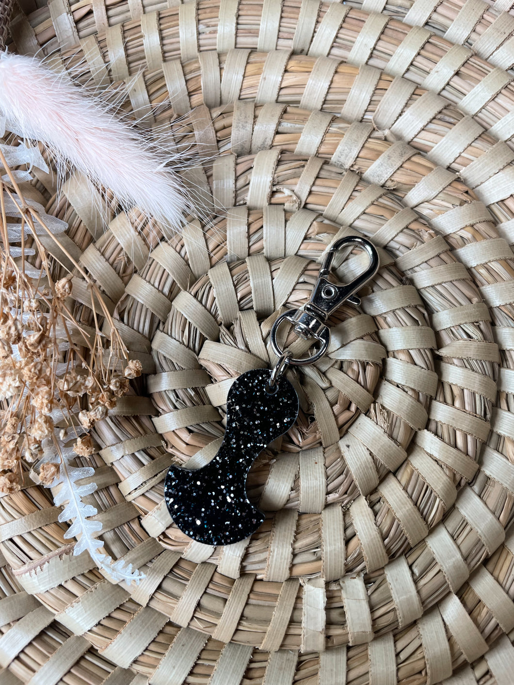 Black Glitter Trolley Token