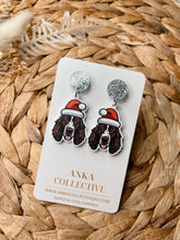Load image into Gallery viewer, English Springer Spaniel Dangle Christmas Earrings
