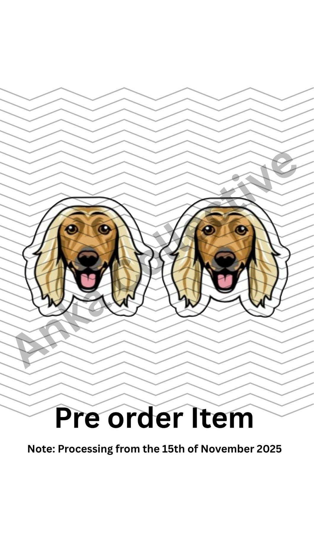 Afghan Hound Stud Earrings