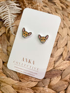 Peterbald Tan Cat Stud Earrings