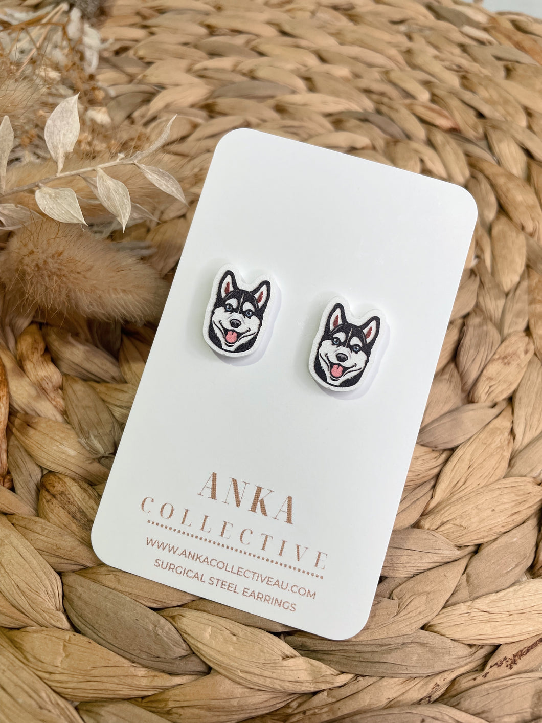 Husky Stud Earrings