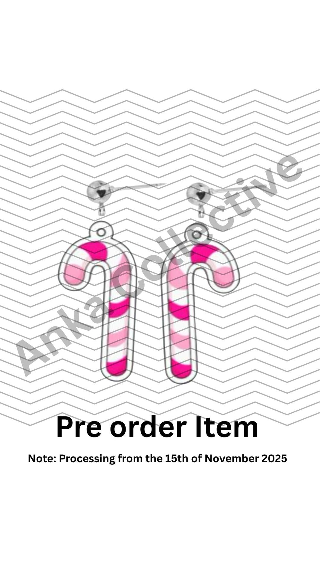 Candy Cane Dangle Earrings