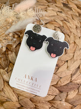 Load image into Gallery viewer, Staffy Black Dangle Earrings
