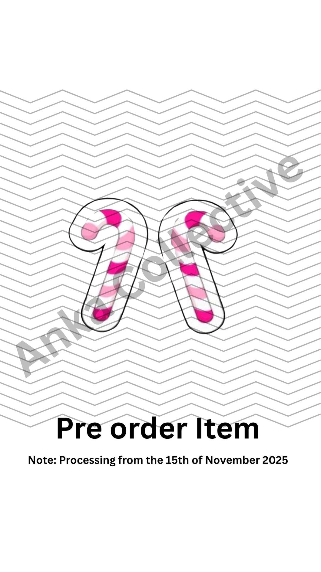 Candy Cane Stud Earrings