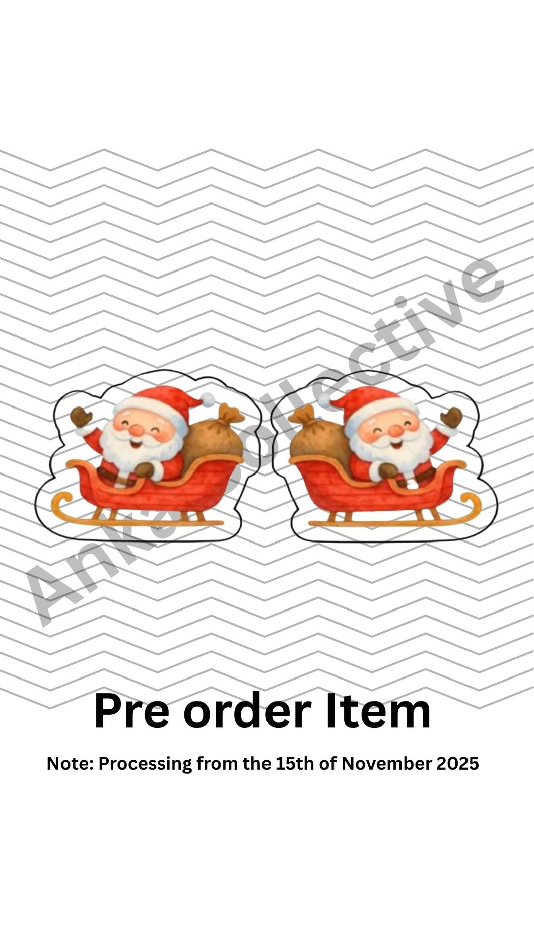 Santa Sleigh Stud Earrings