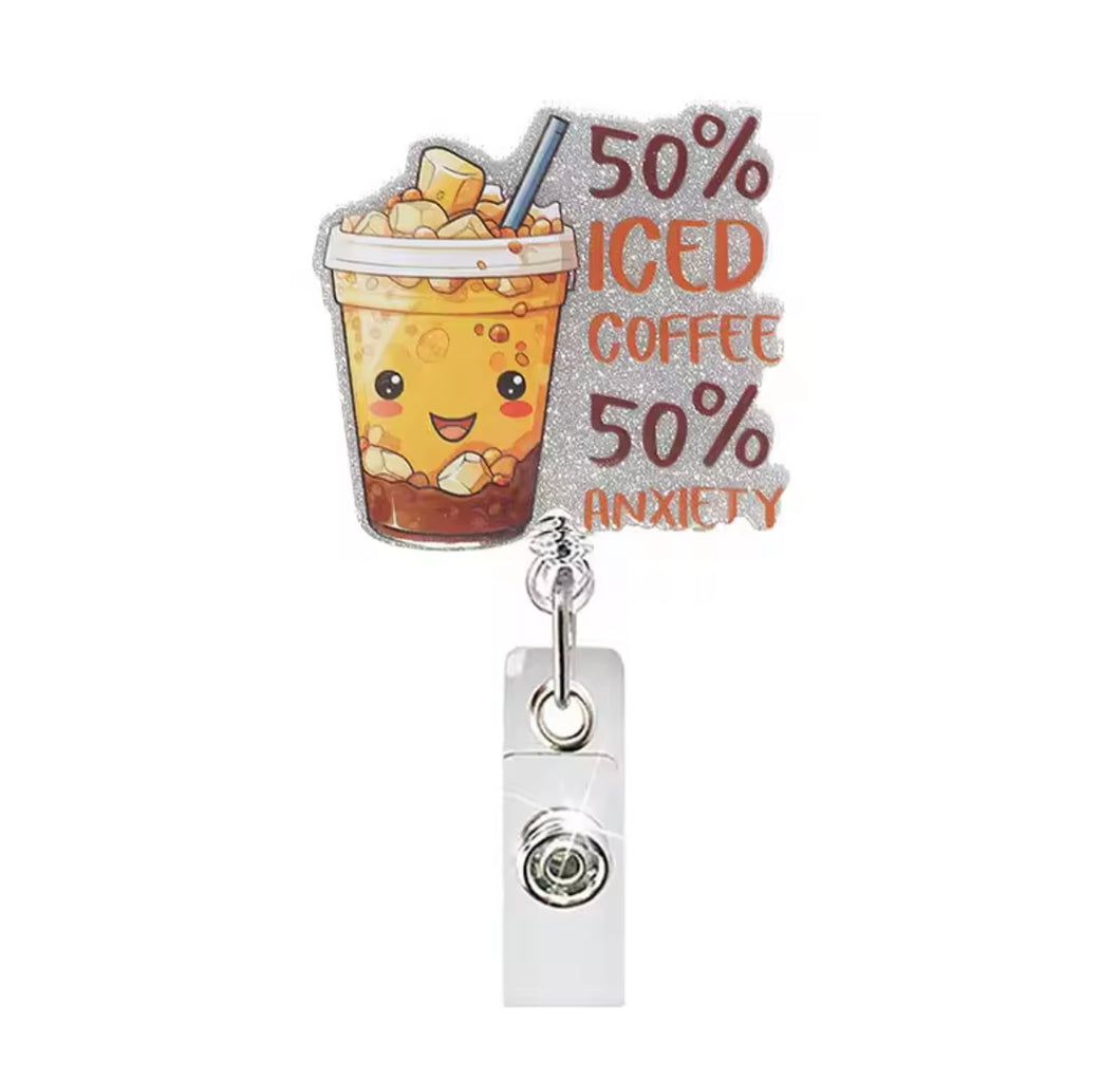 50% Iced Coffee Badge Reel
