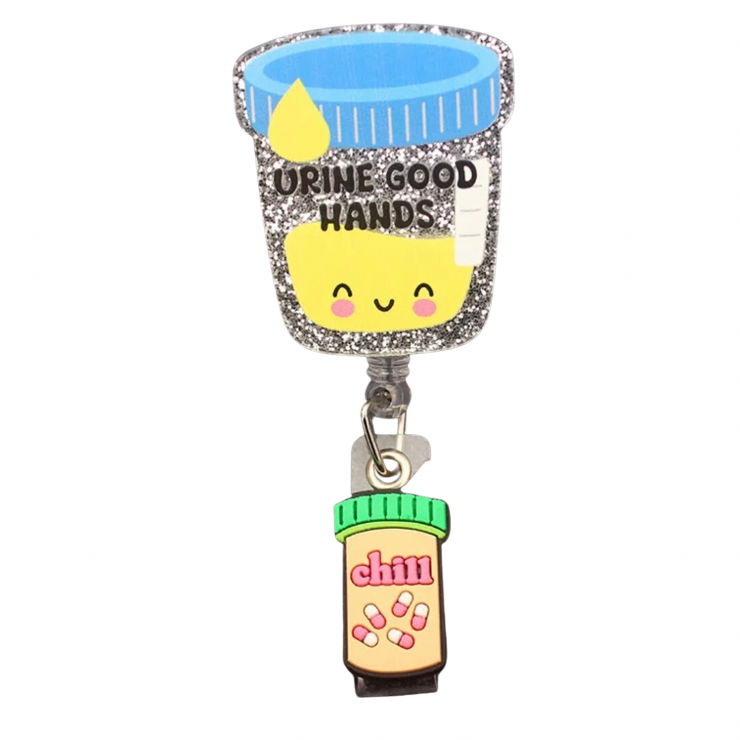 Urine Good Hands Badge Reel