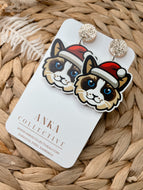 Ragdoll Dark Cat Dangle Christmas Earrings