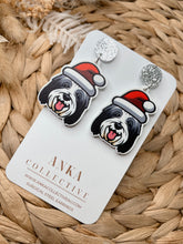 Load image into Gallery viewer, Old English Sheepdog Dangle Christmas Earrings
